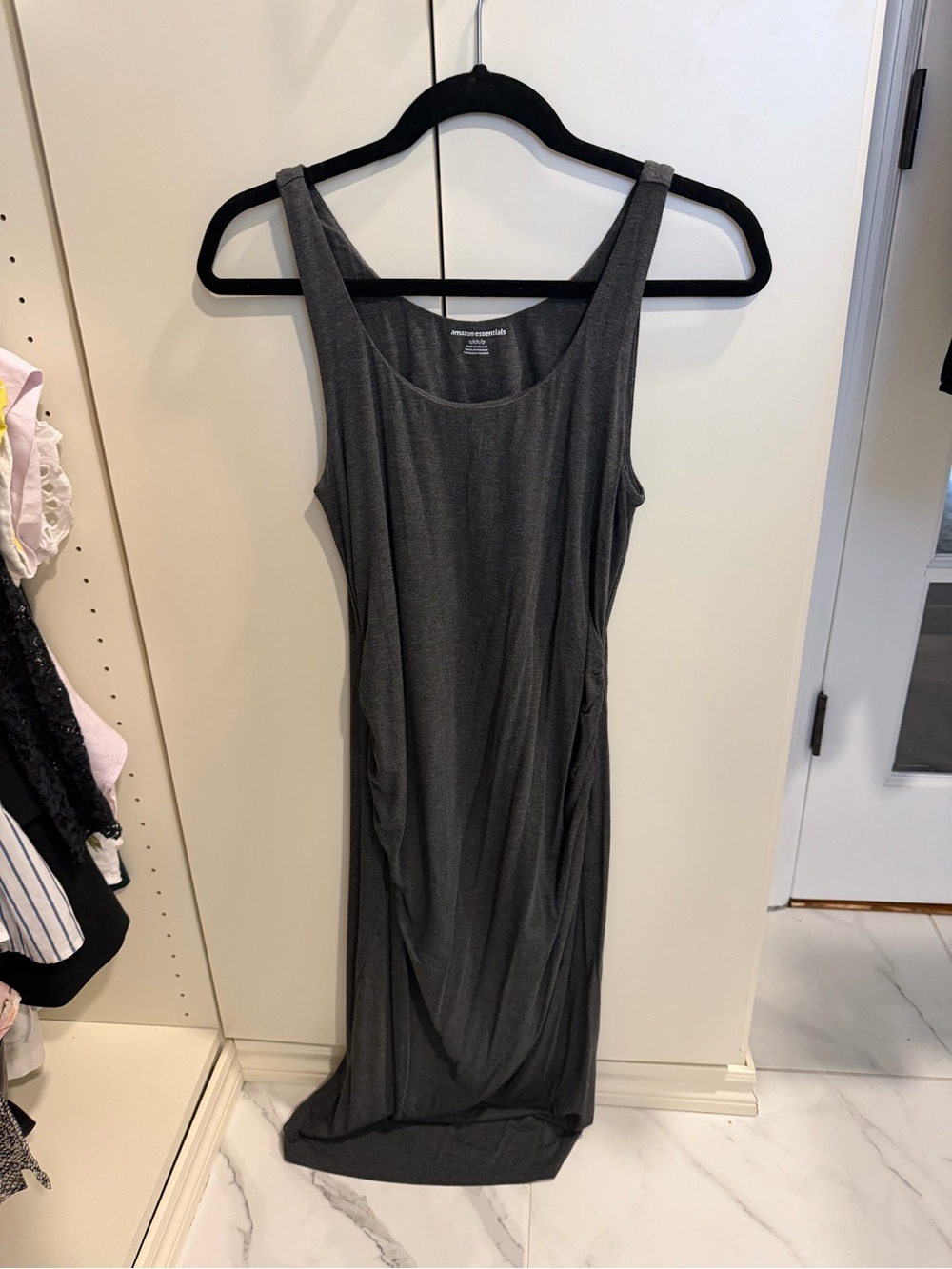 Amazon Essentials Charcoal Gray Midi Tank Dress